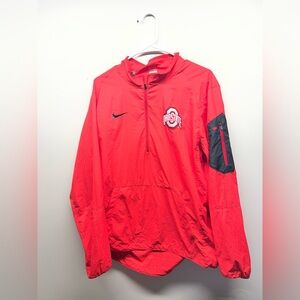 #B246 Men’s Large Nike Windbreaker 1/4 Zip Ohio State Red